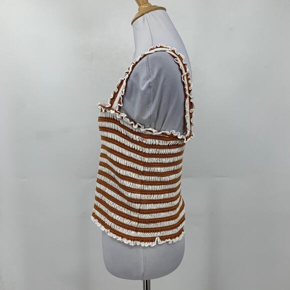 Veronica Beard Tank Top Womens M Medium Multi Averie Shirred Striped Smocked - Picture 4 of 11